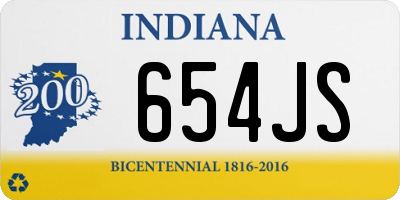 IN license plate 654JS