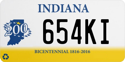 IN license plate 654KI