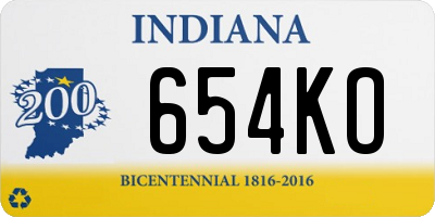 IN license plate 654KO