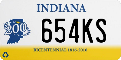 IN license plate 654KS