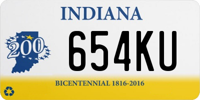 IN license plate 654KU