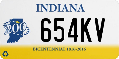 IN license plate 654KV