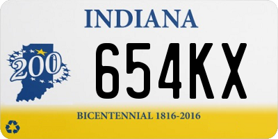 IN license plate 654KX