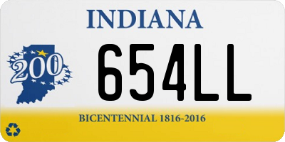 IN license plate 654LL