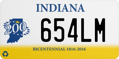 IN license plate 654LM