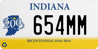 IN license plate 654MM