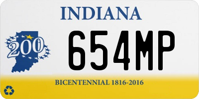 IN license plate 654MP