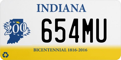 IN license plate 654MU