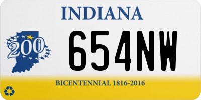 IN license plate 654NW