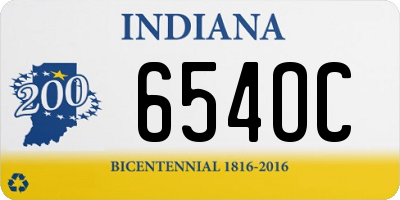 IN license plate 654OC