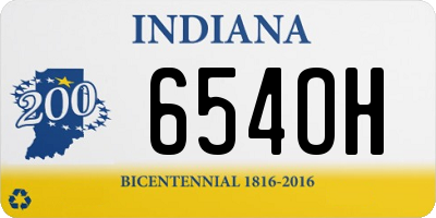IN license plate 654OH
