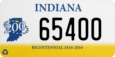 IN license plate 654OO