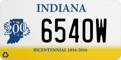 IN license plate 654OW