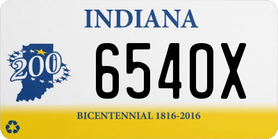 IN license plate 654OX