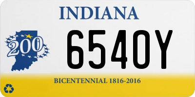 IN license plate 654OY