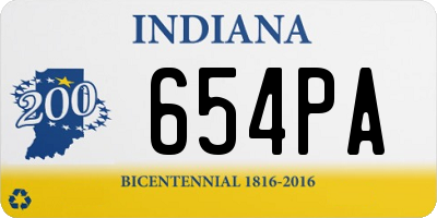 IN license plate 654PA