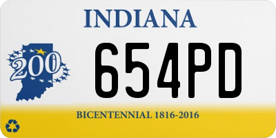 IN license plate 654PD
