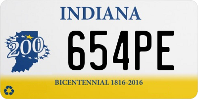 IN license plate 654PE