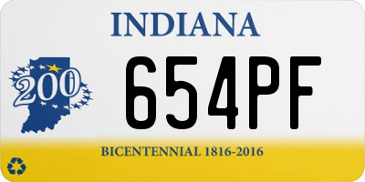 IN license plate 654PF