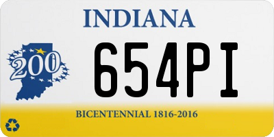 IN license plate 654PI