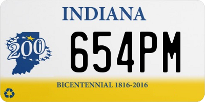 IN license plate 654PM