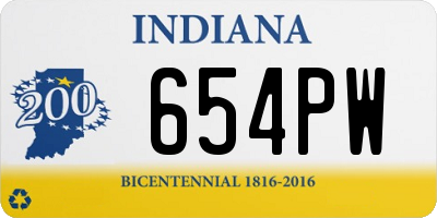 IN license plate 654PW