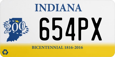 IN license plate 654PX