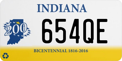IN license plate 654QE