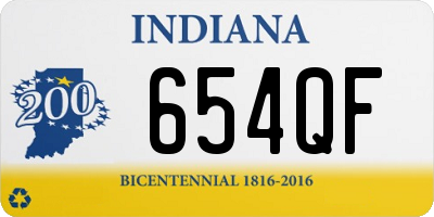 IN license plate 654QF