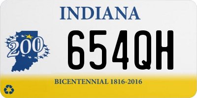 IN license plate 654QH