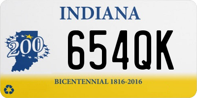 IN license plate 654QK