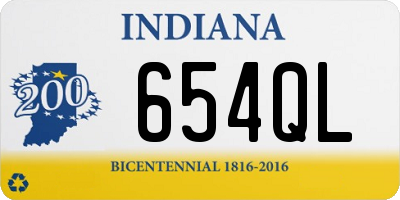 IN license plate 654QL