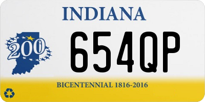 IN license plate 654QP