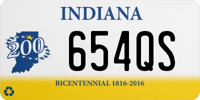 IN license plate 654QS