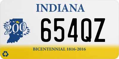 IN license plate 654QZ