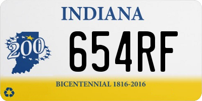 IN license plate 654RF