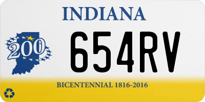 IN license plate 654RV