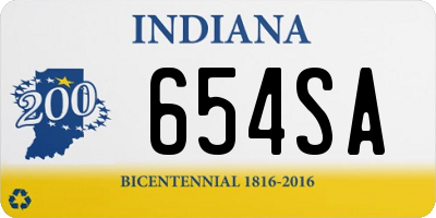 IN license plate 654SA