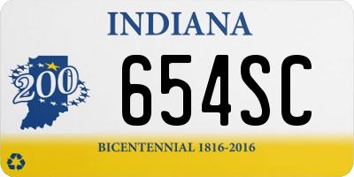 IN license plate 654SC