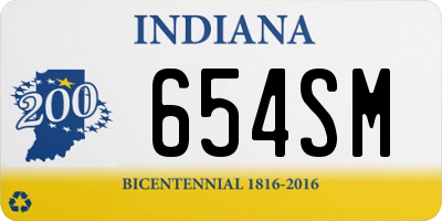 IN license plate 654SM