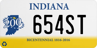 IN license plate 654ST