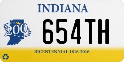 IN license plate 654TH