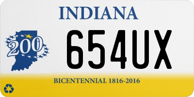 IN license plate 654UX