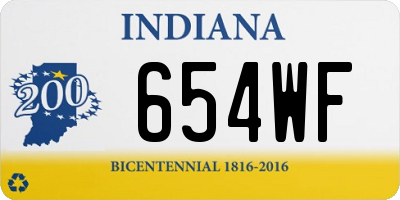 IN license plate 654WF