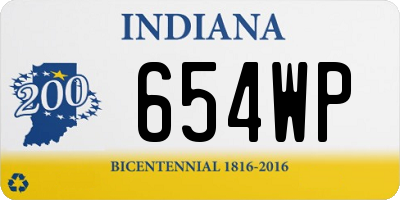 IN license plate 654WP