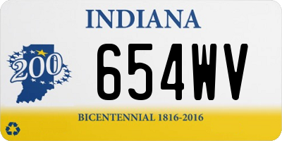 IN license plate 654WV