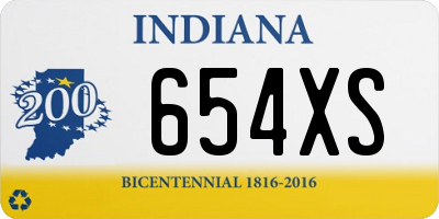 IN license plate 654XS