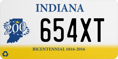 IN license plate 654XT