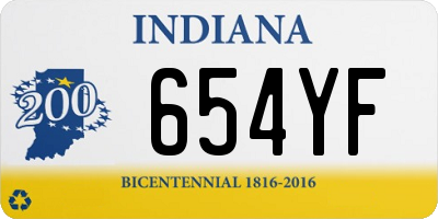 IN license plate 654YF