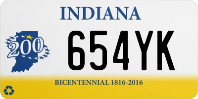 IN license plate 654YK